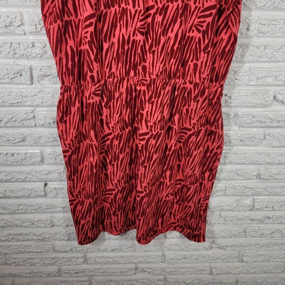 Liz Claiborne Womens Dress 1X Plus Fit Flare Short Sleeve Pink ANI1XE - Picture 8 of 10